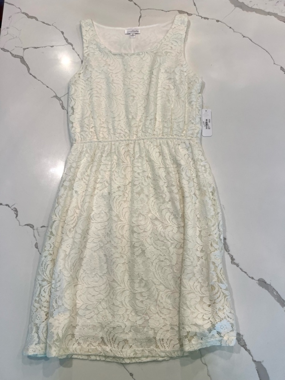 Off White Lace Overlay Dress  NWT Size Small